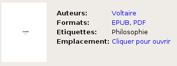 Formats de livres disponible dans Calibre