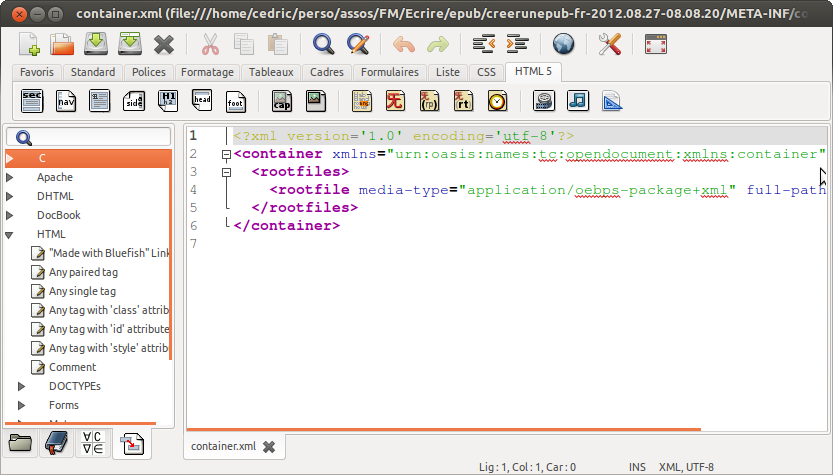 éditeur HTML bluefish