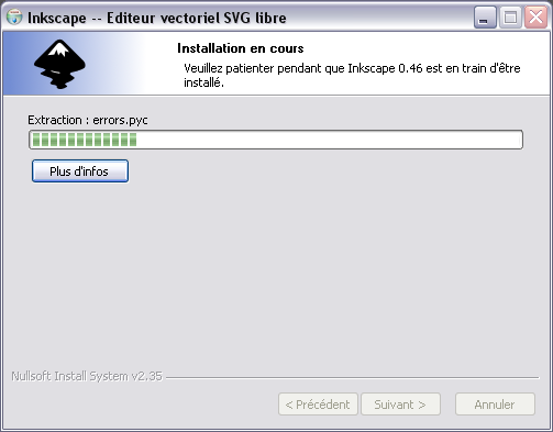 Progression de linstallation